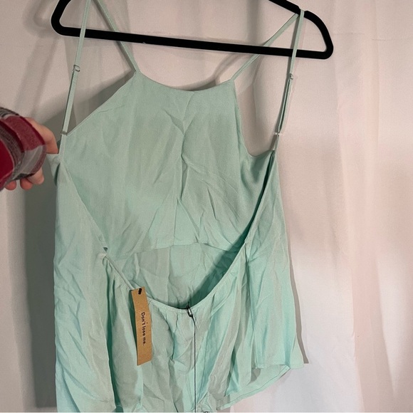 Reformation Cassidy Tank Top Size Large Mint Green Flowy Low Back - Picture 3 of 13